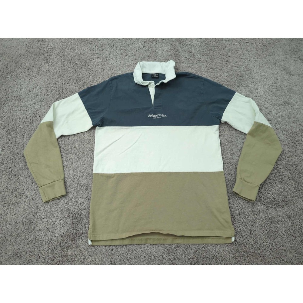 Weekend Studios Polo Shirt Mens Medium Color Block Cotton On Loose Fit